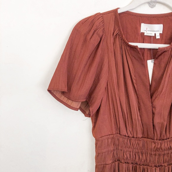 Anthropologie Somerset Dress Brown XXS NWT - Picture 8 of 11